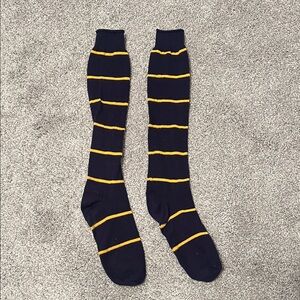 Navy and Yellow Striped Socks